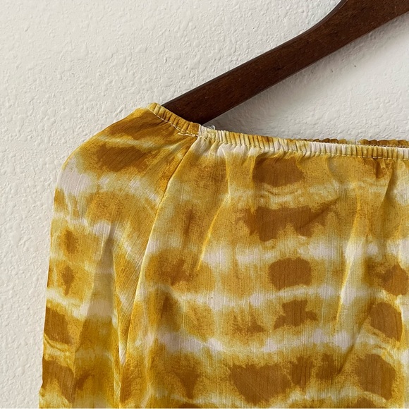 Free People Sunburst Yellow Tie-Dye Off-Shoulder Boho Festival Summer Romper - Picture 2 of 4